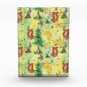 Watercolor Woodland Rabbit ,Hedgehog,fox Fotoblock