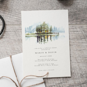 Watercolor Woodland Rustikales Probe-Dinner Einladung