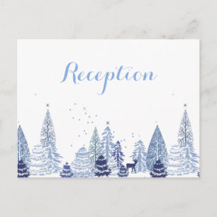Watercolor Woodland Snowflakes Winterhochzeit Einladungspostkarte