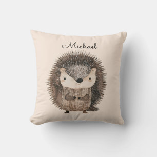 Watercolor Woodland Tierische Igel Personalisiert Kissen