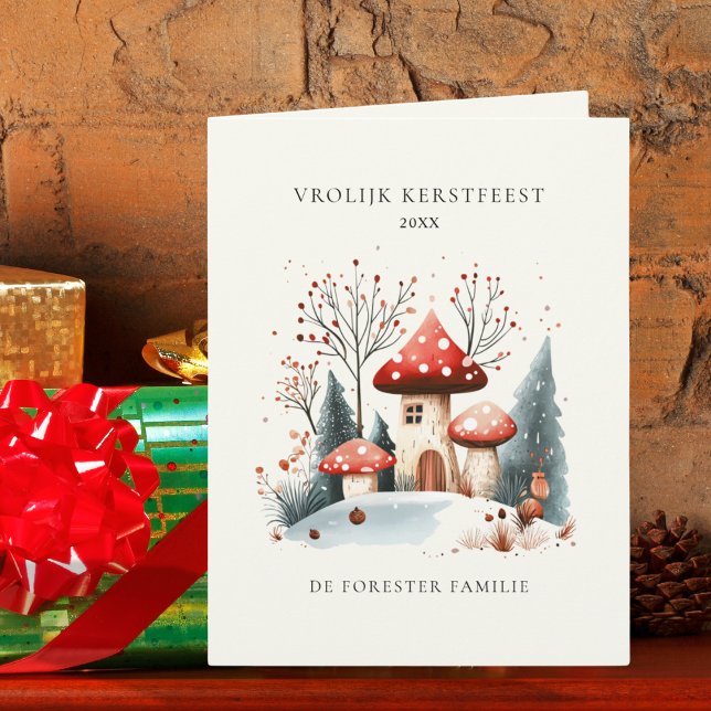 Watercolor Woodland Vrolijk Kerstfeest Gruß Karte (Von Creator hochgeladen)