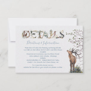 Watercolor Woodland Wedding Details und Infokarte RSVP Karte