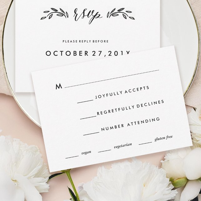 Watercolor Woodland Wedding Simplified RSVP Card Karte (Von Creator hochgeladen)