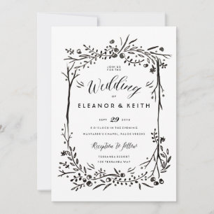 Watercolor Woodland Wedding Update Einladung