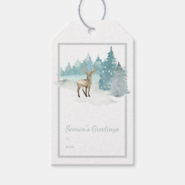 Watercolor Woodland Winter Dei Weihnachten Geschenkanhänger