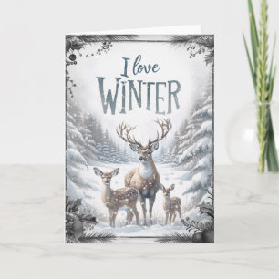 Watercolor Woodland Winter Dez Karte