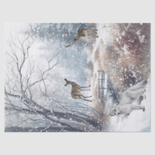 Watercolor Woodland Winter Dez Seidenpapier