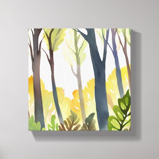 Watercolor Woods | Malerei auf Grünwälder Leinwanddruck (Vorderseite)