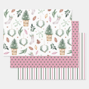 Watercolor Wrapping Paper Set Geschenkpapier Set