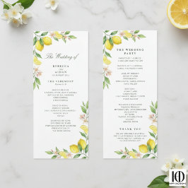 Watercolor Wreath Mediterranean Citrus Wedding Programm