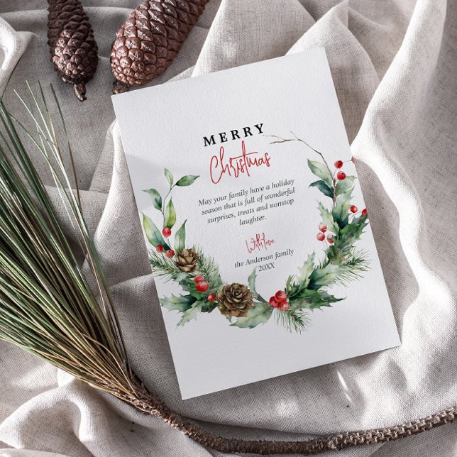 Watercolor Wreath Red Berries Frohe Weihnachten (Von Creator hochgeladen)