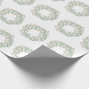Watercolor Wreath Weihnachtswrapping Paper Geschenkpapier