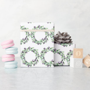 Watercolor Wreath Weihnachtswrapping Paper Geschenkpapier