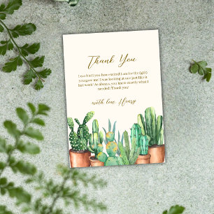 Watercolor Wüste Cactus Garden Baby Shower Dankeskarte