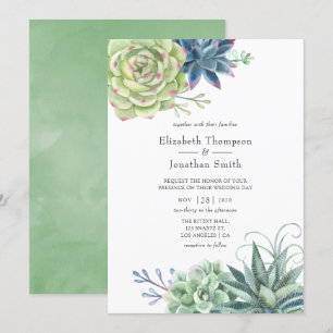 Watercolor Wüste Cactus succulents Wedding Einladung