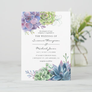 Watercolor Wüste Cactus succulents Wedding Einladung