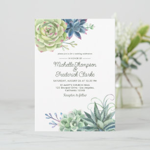 Watercolor Wüste Cactus succulents Wedding Invite Einladung