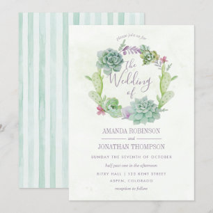 Watercolor Wüste Cactus succulents Wedding Invite Einladung