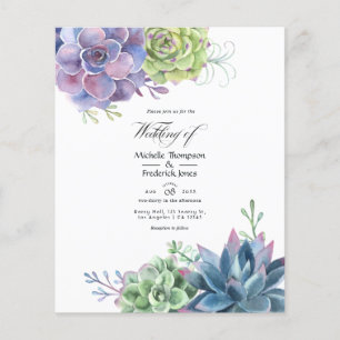 Watercolor Wüste Cactus succulents Wedding Invite Flyer