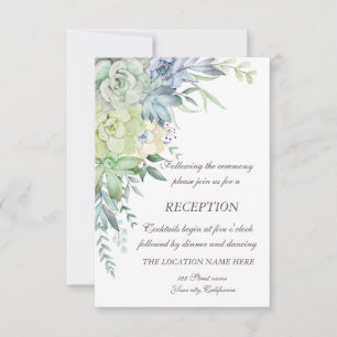 Watercolor Wüste Succulents Dots Wedding Einladung