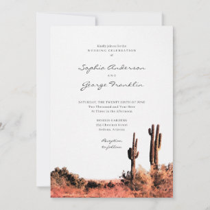 Watercolor Wüste Wedding Invitation Card Einladung