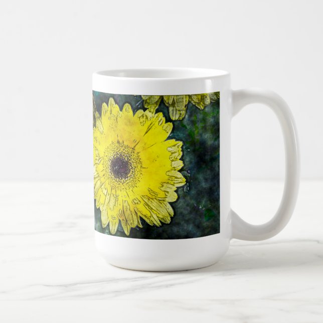 Watercolor Yellow Daisy Kaffeetasse (Rechts)