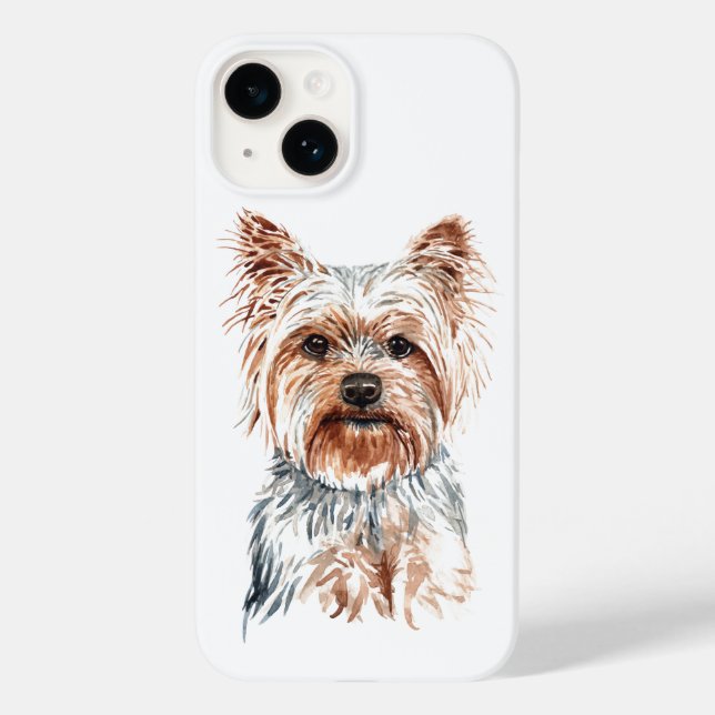 Watercolor Yorkie Case-Mate iPhone 14 Hülle (Rückseite)