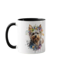 Watercolor Yorkie Yorkshire Terrier Pet Dog Tasse