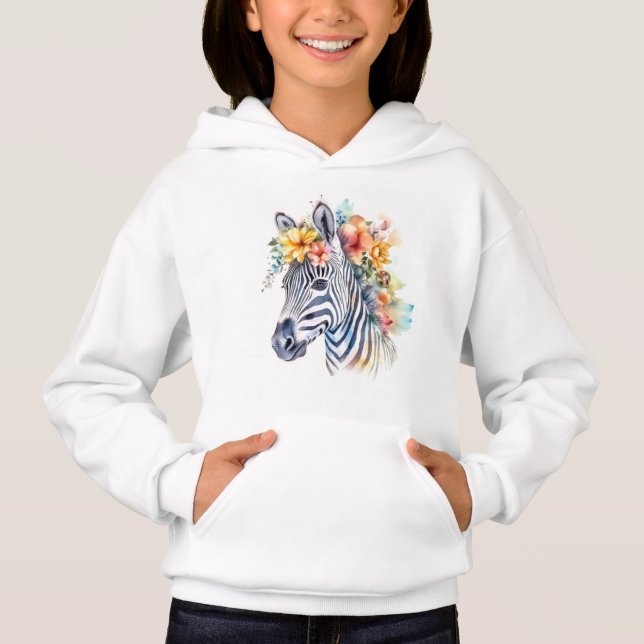 Watercolor Zebra Hoodie (Vorderseite)