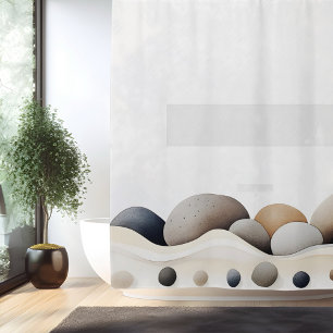 Watercolor-Zen-Steingarten im japanischen Stil Duschvorhang