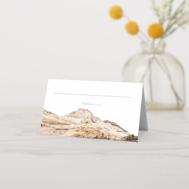 Watercolor Zion National Park Gastname Platzkarte (Vorderseite)
