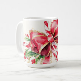 Watercolor-Zuckerstangen-Rotband-Stechpalme Kaffeetasse