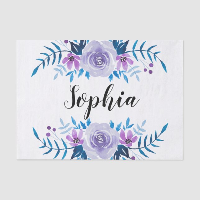 Watercolorblauer lila seidenpapier (Vorderseite)