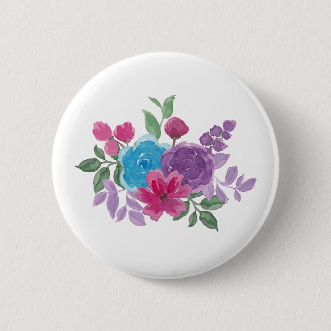 watercolorful flowers button (Vorderseite)