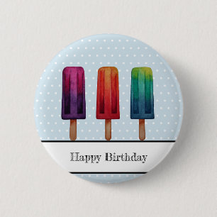 Watercolorniedliches Popsicleeiscreme Button