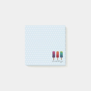 Watercolorniedliches Popsicleeiscreme Post-it Klebezettel