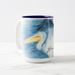 Watercolorpelikan-Tasse 17 Zweifarbige Tasse