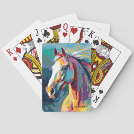 Watercolors Horse Head Illustration Spielkarten