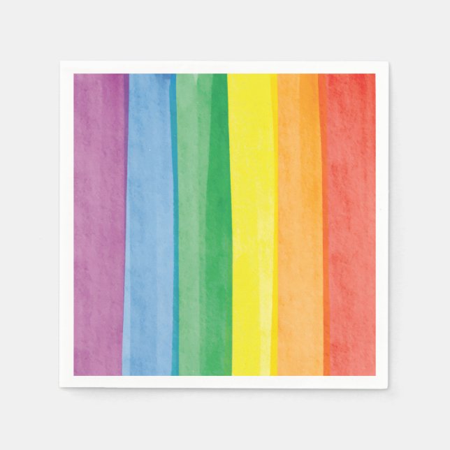 Watercolors Pride Regenbogen Serviette (Vorderseite)