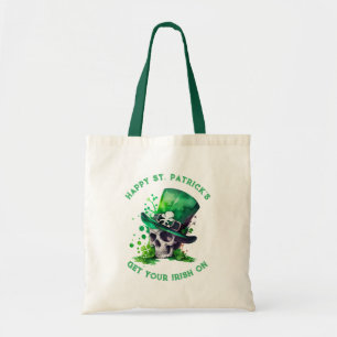 Watercolors shamrock skull illustration tragetasche