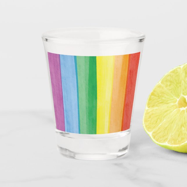 Watercolors Stolz Regenbogen Schnapsglas (Vorderseite)
