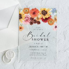 Watercolors Sunflowers Floral Bridal Shower Acryleinladungen