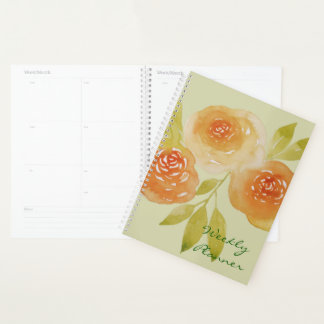 Watercolour Apricot Roses Weekly