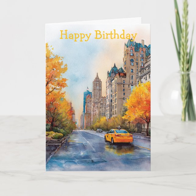 Watercolour Autumn in New York Karte (Vorderseite)