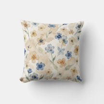 Watercolour Blue and Yellow Floral