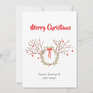 Watercolour elegant christmas Flat Greeting Card Karte