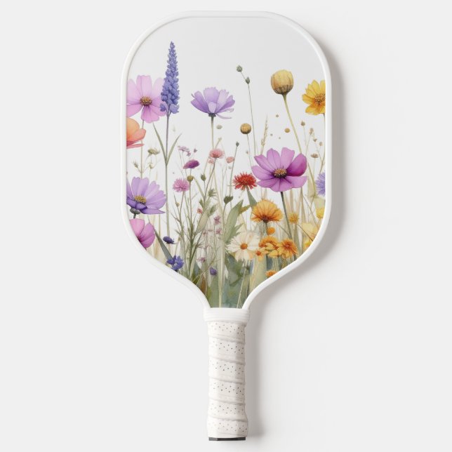 Watercolour field of wildflowers  pickleball schläger (Vorderseite)