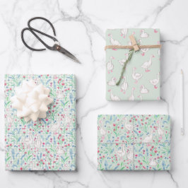 Watercolour Geese and Wildflowers Geschenkpapier Set