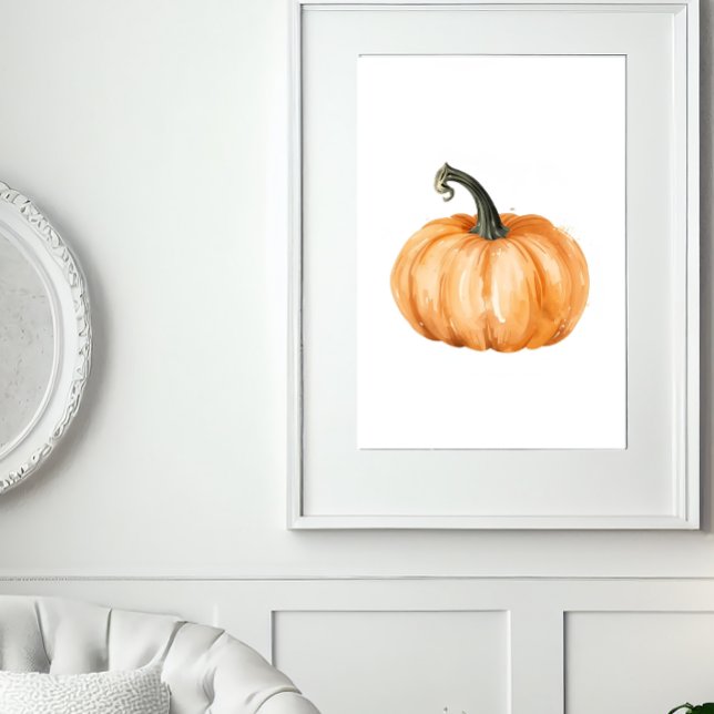 Watercolour Pumpkin Fall Print – Orange Pumpkin Poster (Von Creator hochgeladen)