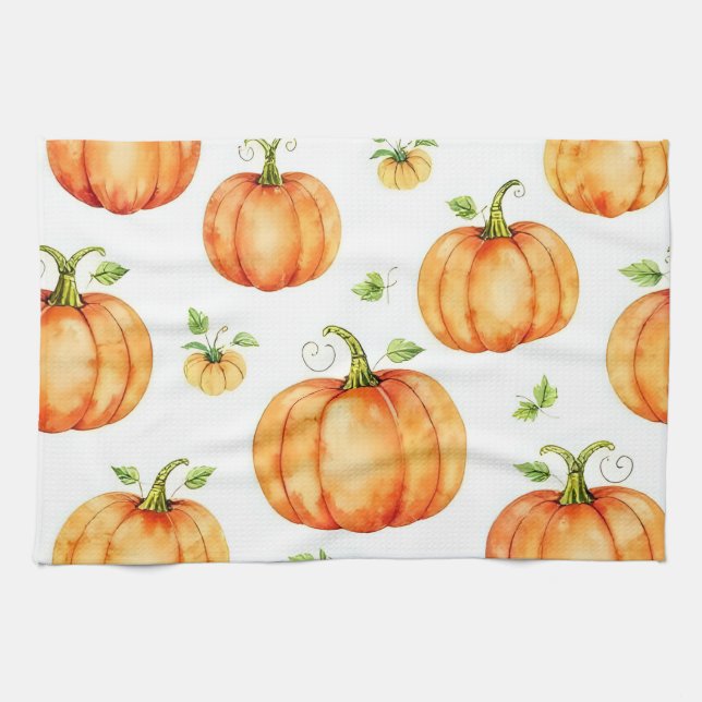 Watercolour Pumpkins Geschirrtuch (Horizontal)
